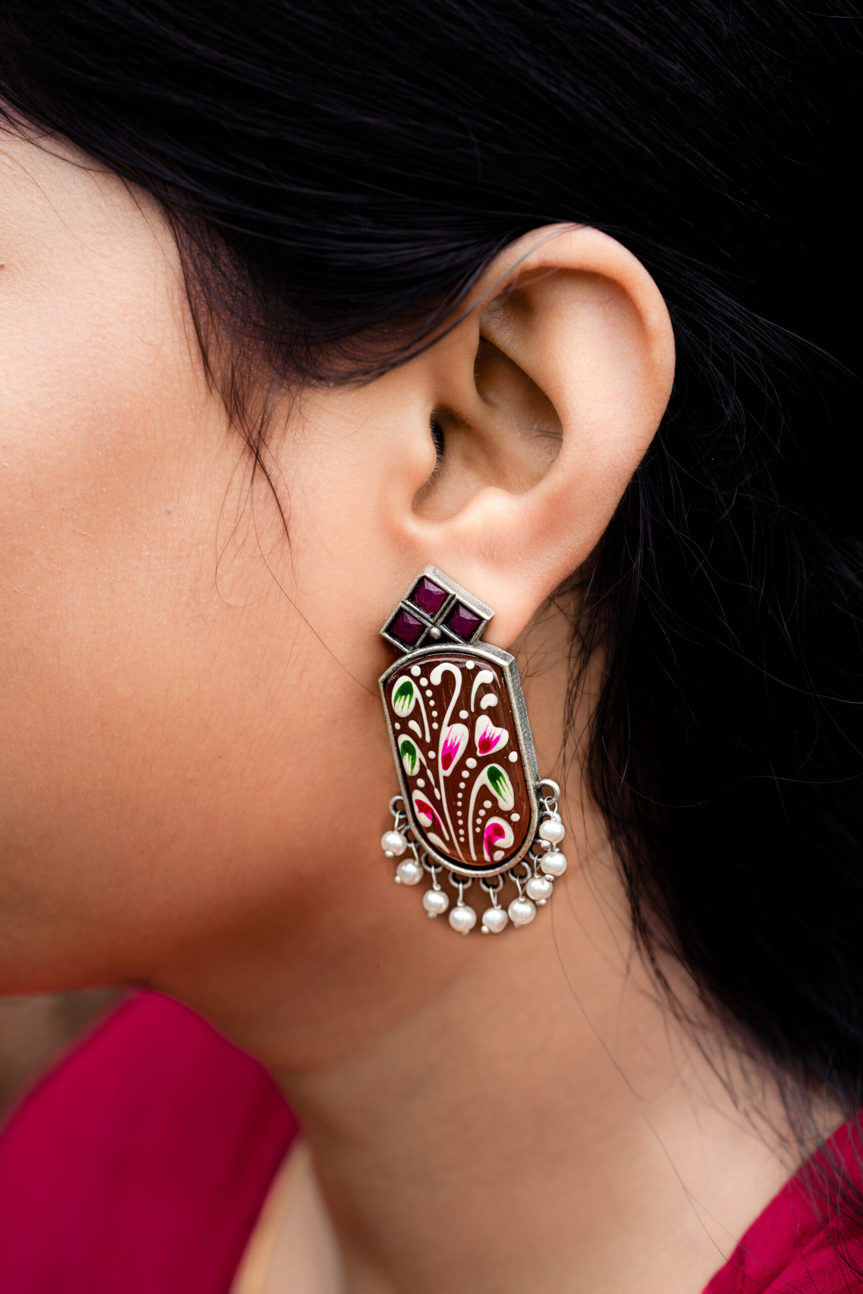 Meenakari earrings