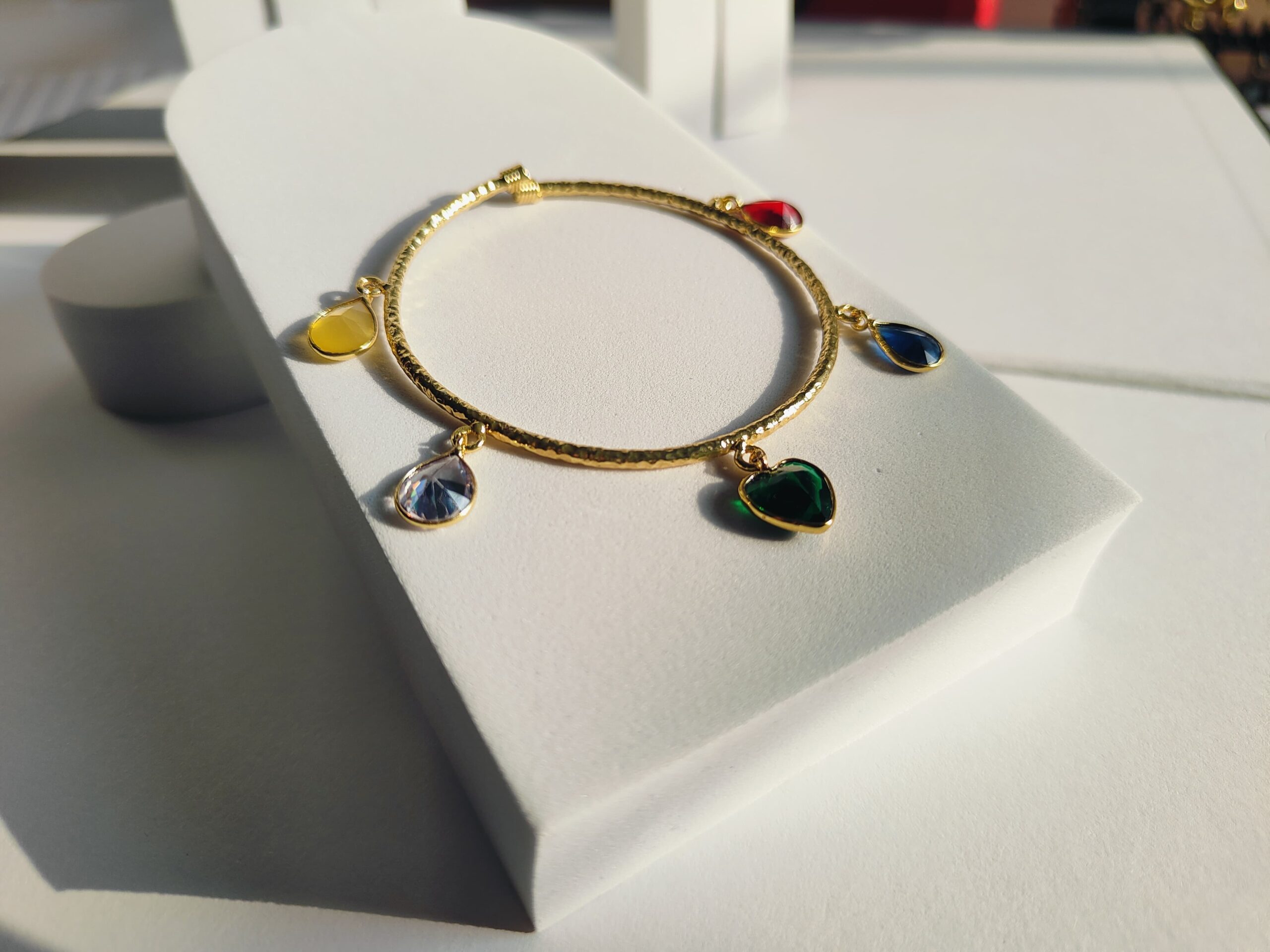 Golden Charm Multicolor Drop Bracelet