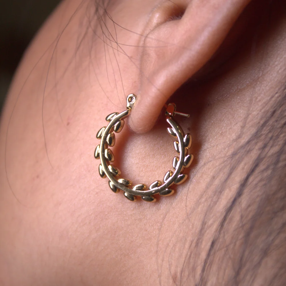 Leaf Hoop Earrings