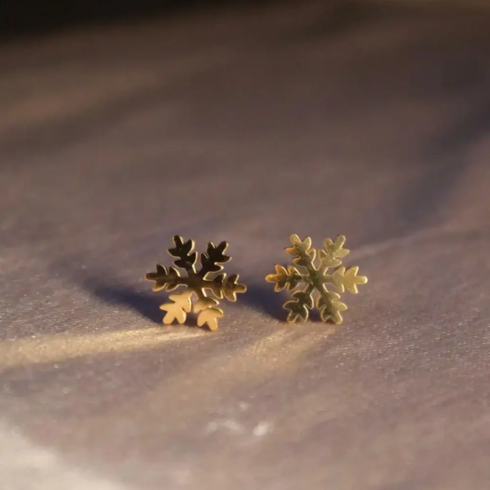 Minimalist Snowflake Stud Earrings