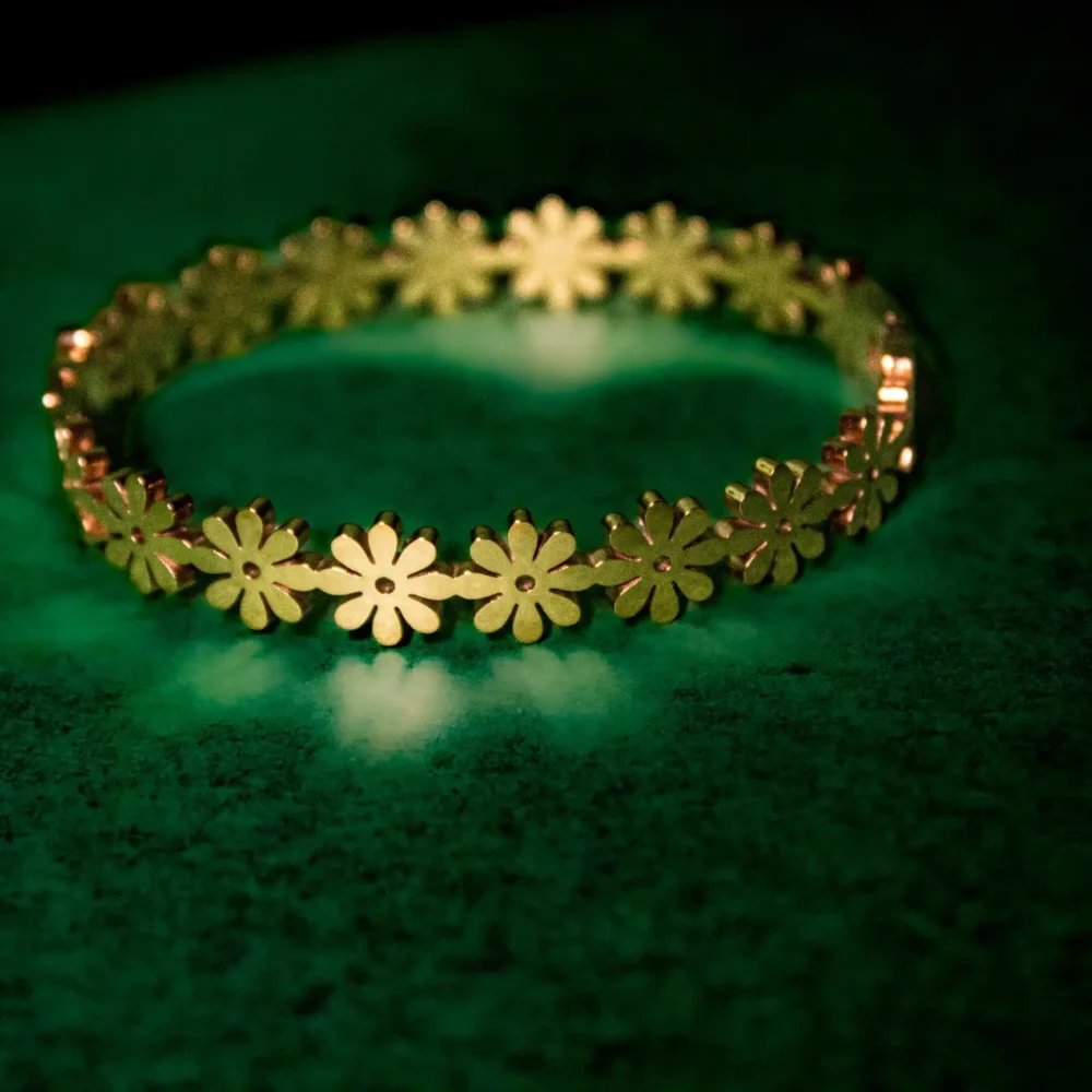 Floral Elegance Gold-Plated Bangle