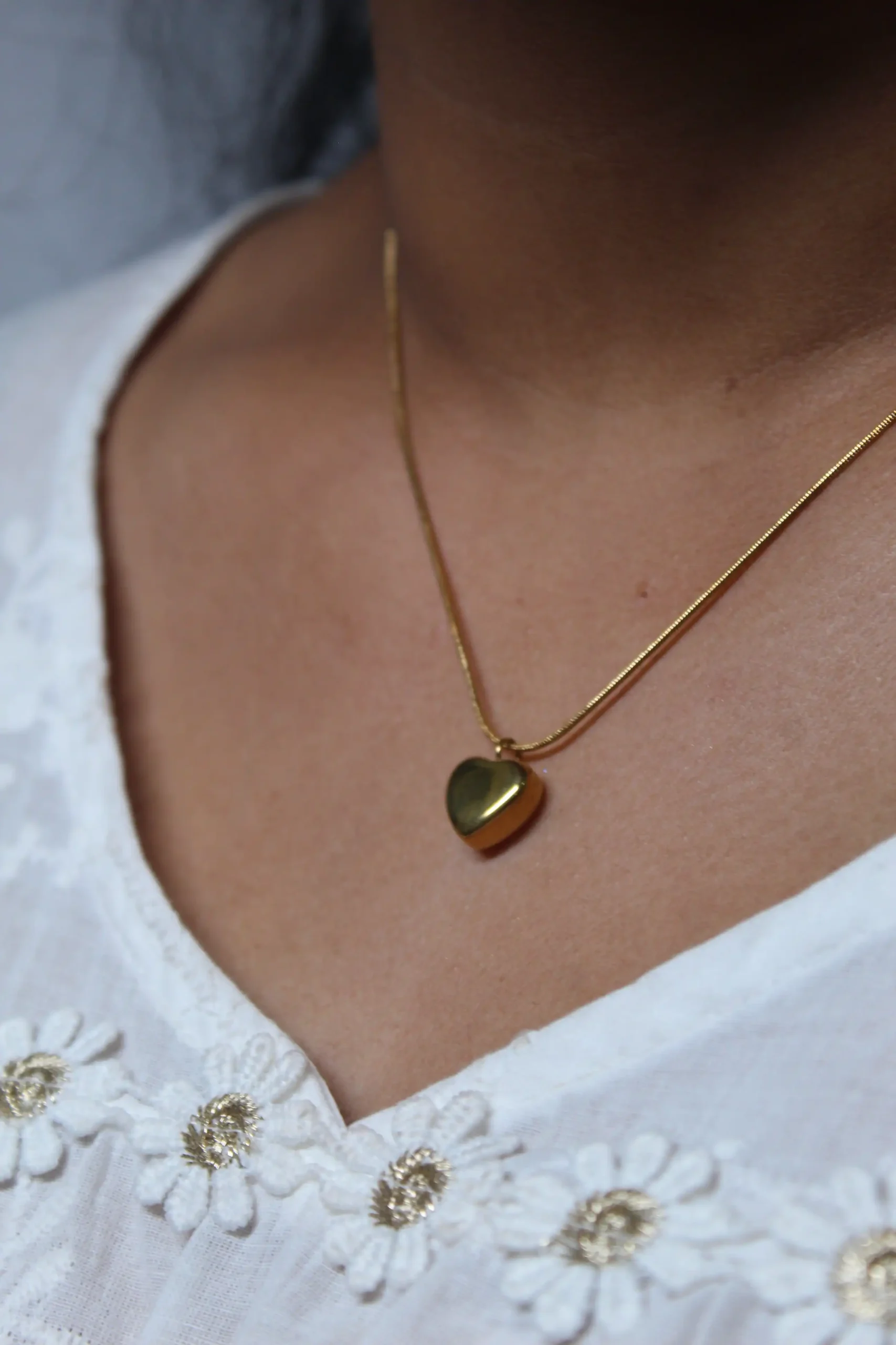 Gold Heart Necklace Pendant