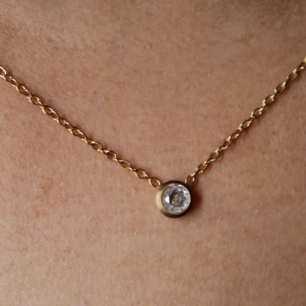 Gold Solitaire Necklace