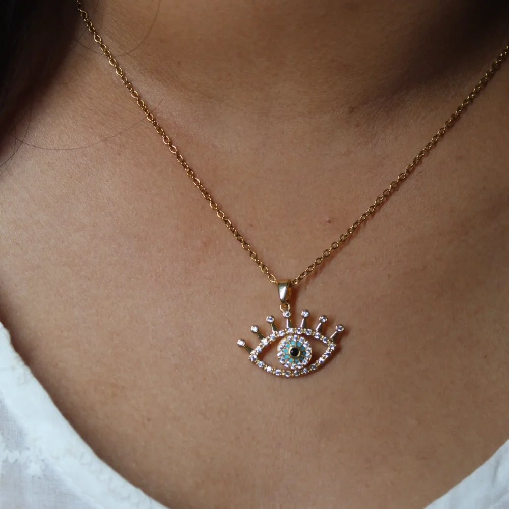 Gold Evil Eye Necklace