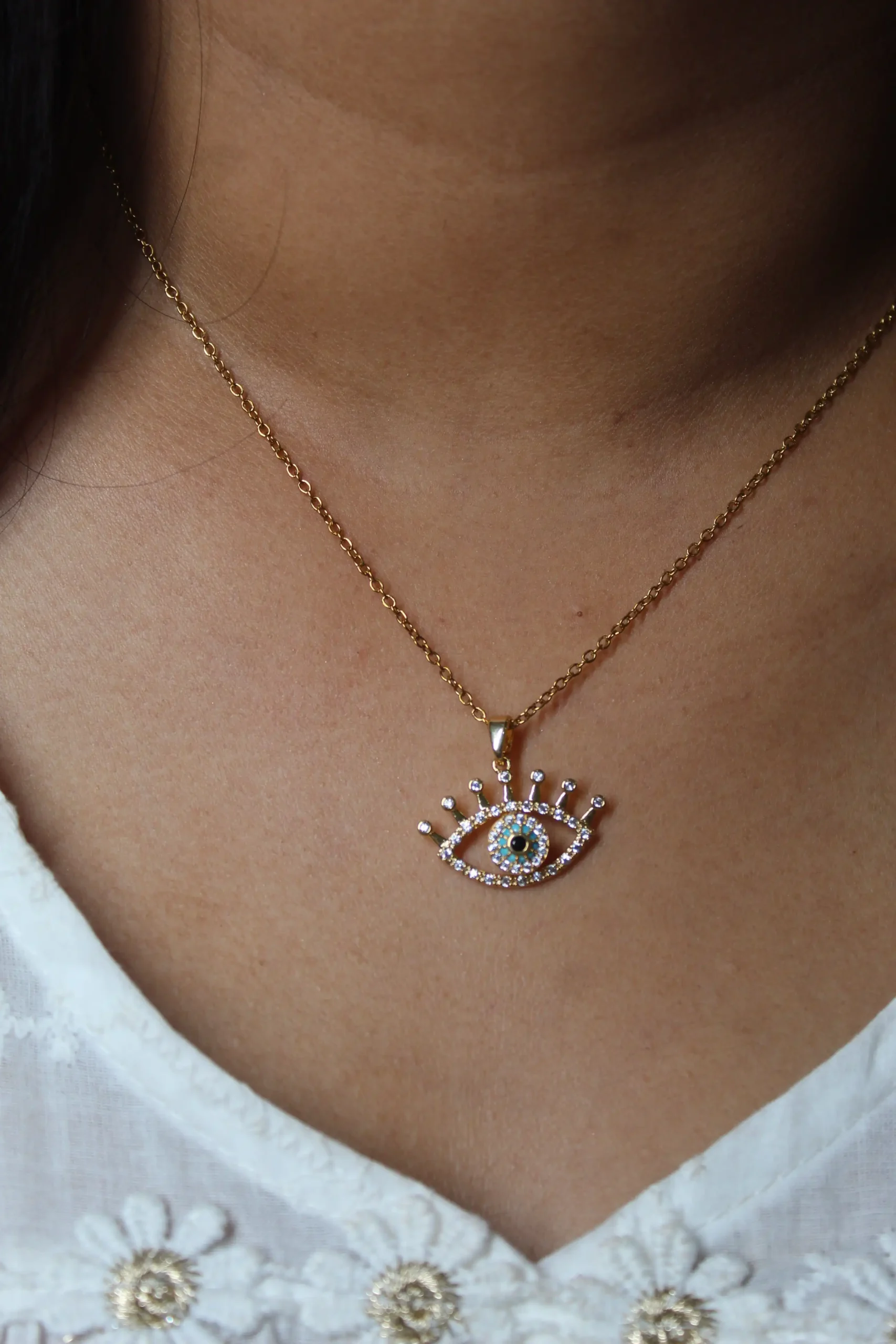 Gold Evil Eye Necklace