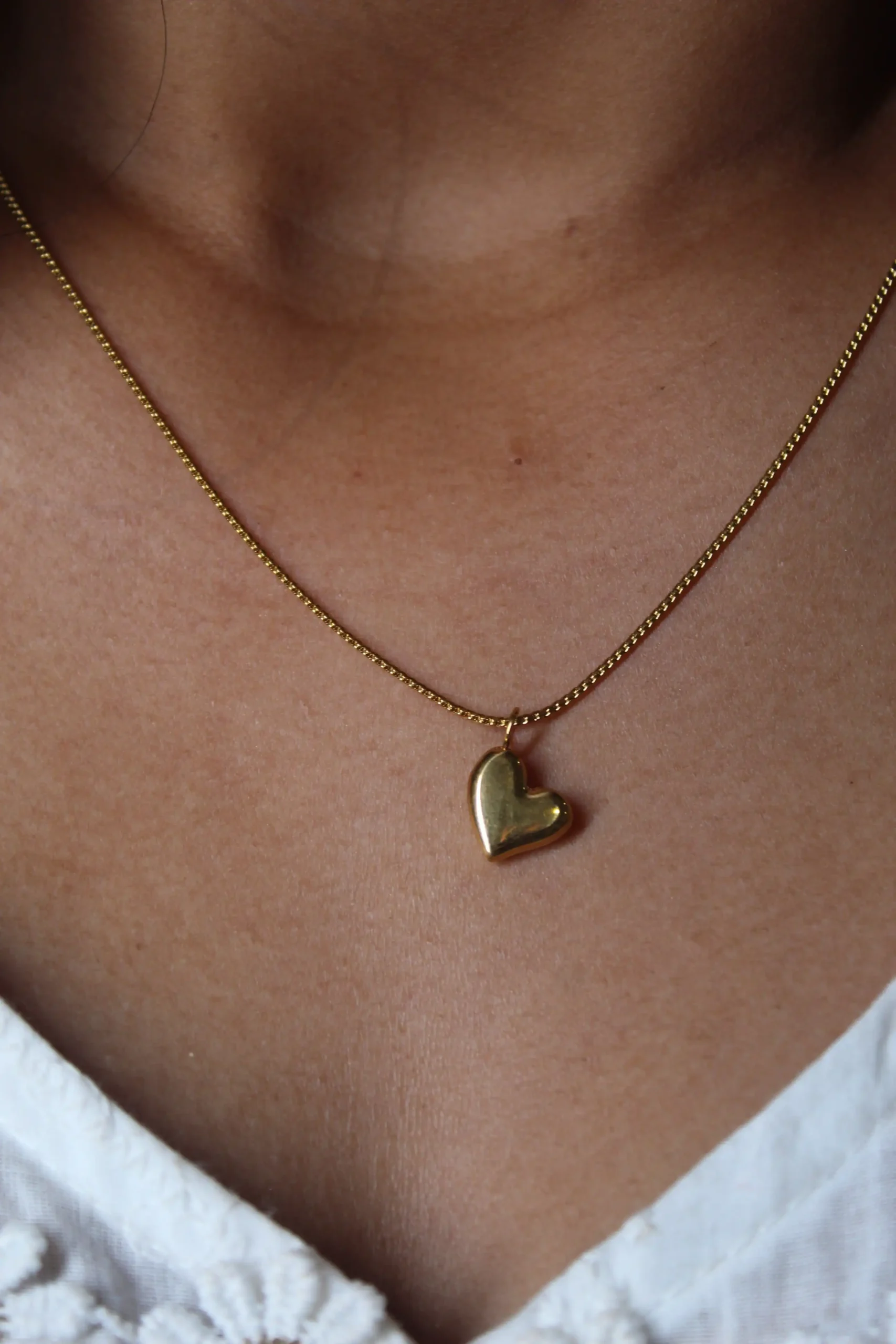 Gold Heart Pendant Necklace