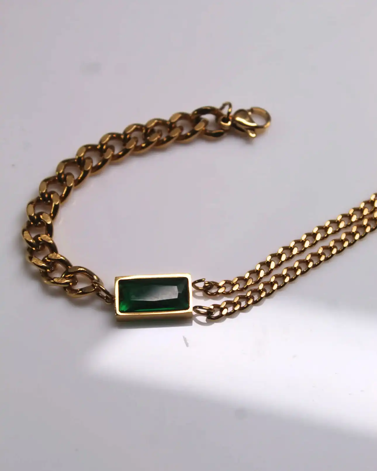 Elegant Green Gemstone Bracelet