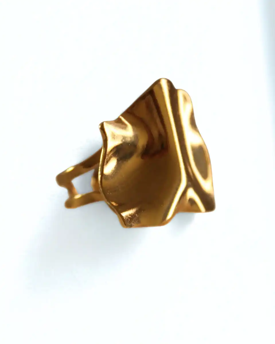 Gold Chunky Wave Ring