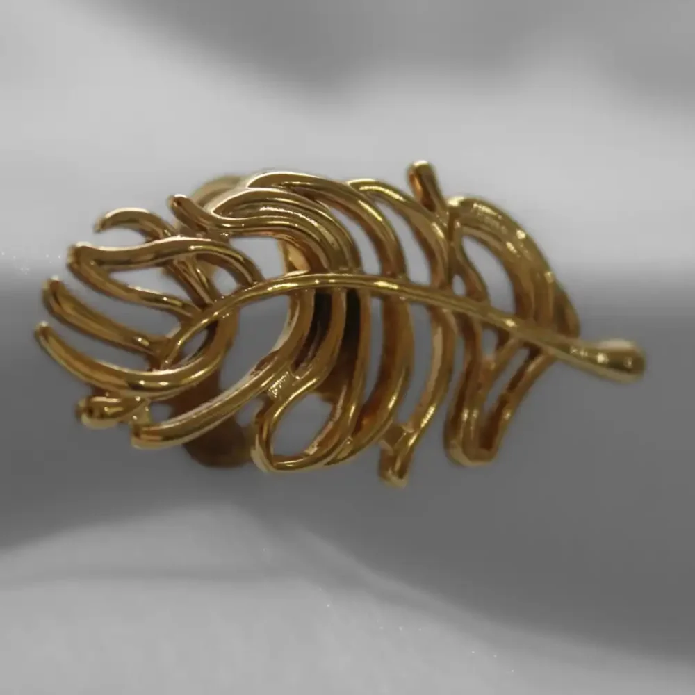 Gold Fern Leaf Adjustable Ring