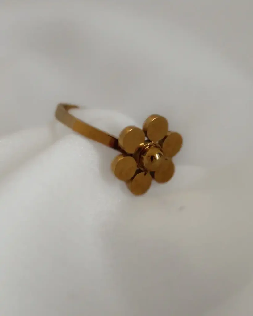 Gold Floral Adjustable Ring