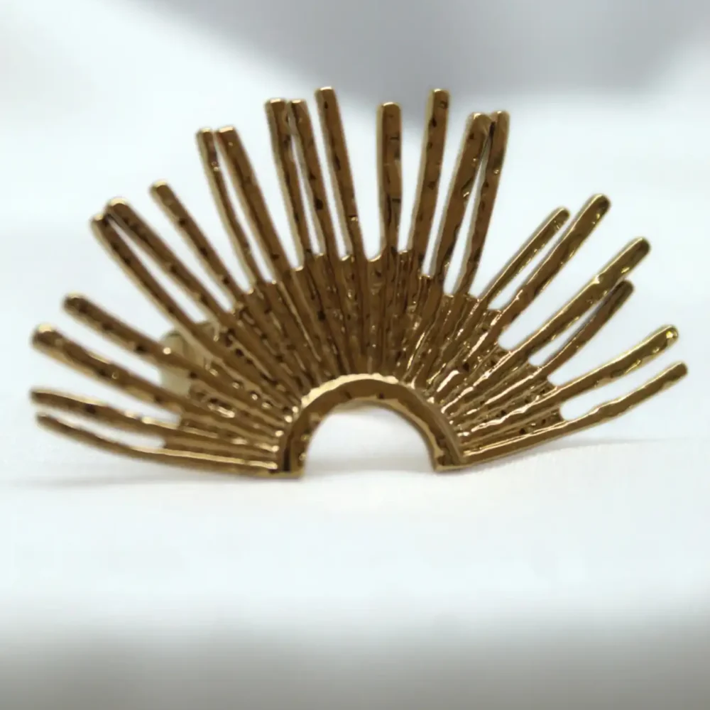 Gold Sunburst Adjustable Ring