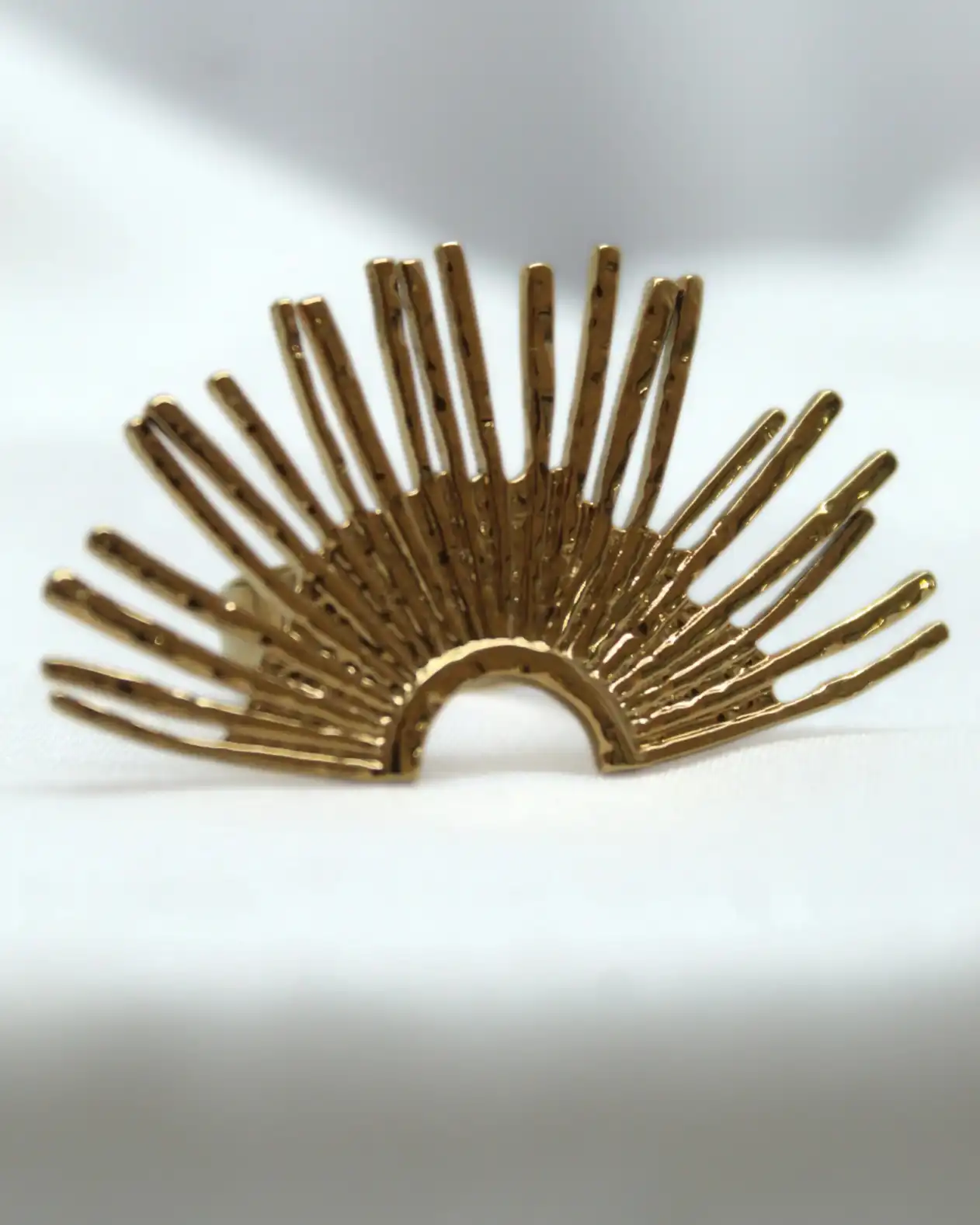 Gold Sunburst Adjustable Ring