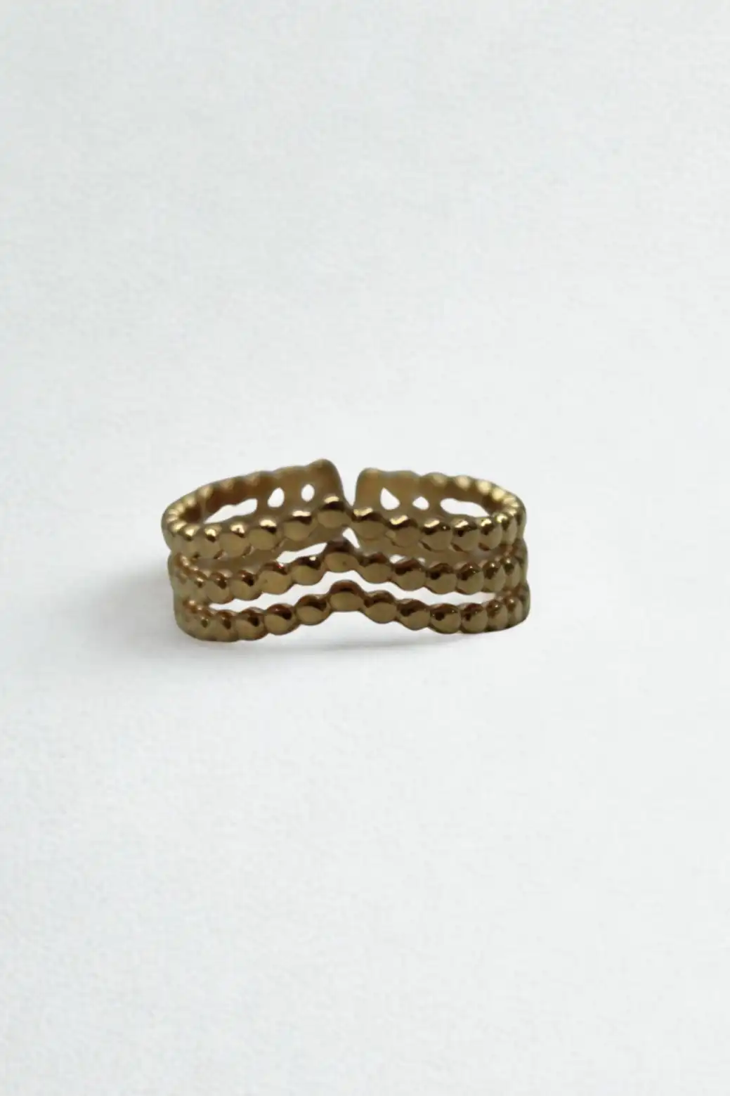 Gold Textured Open Adjustable Ring