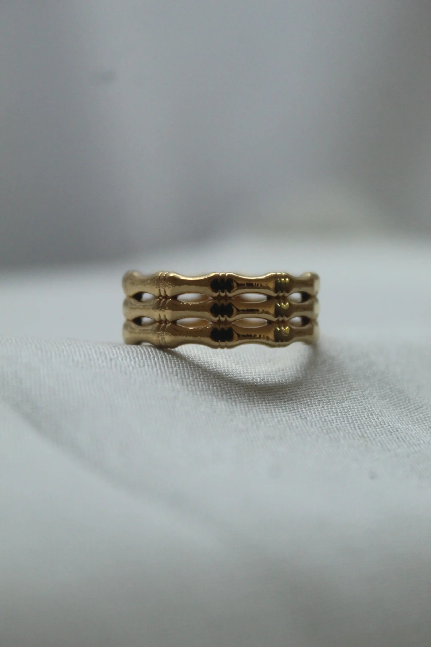 Gold Bamboo Adjustable Ring