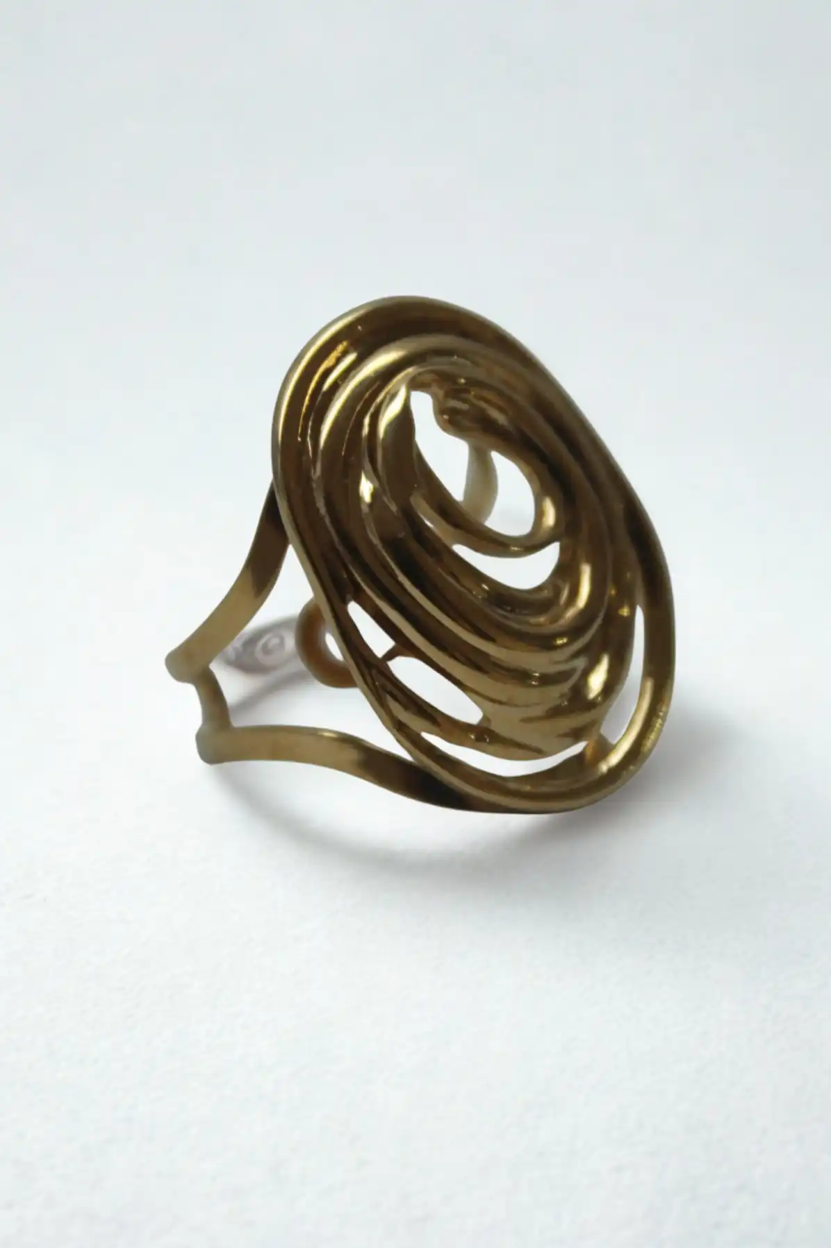 Gold Swirl 3D Adjustable Ring
