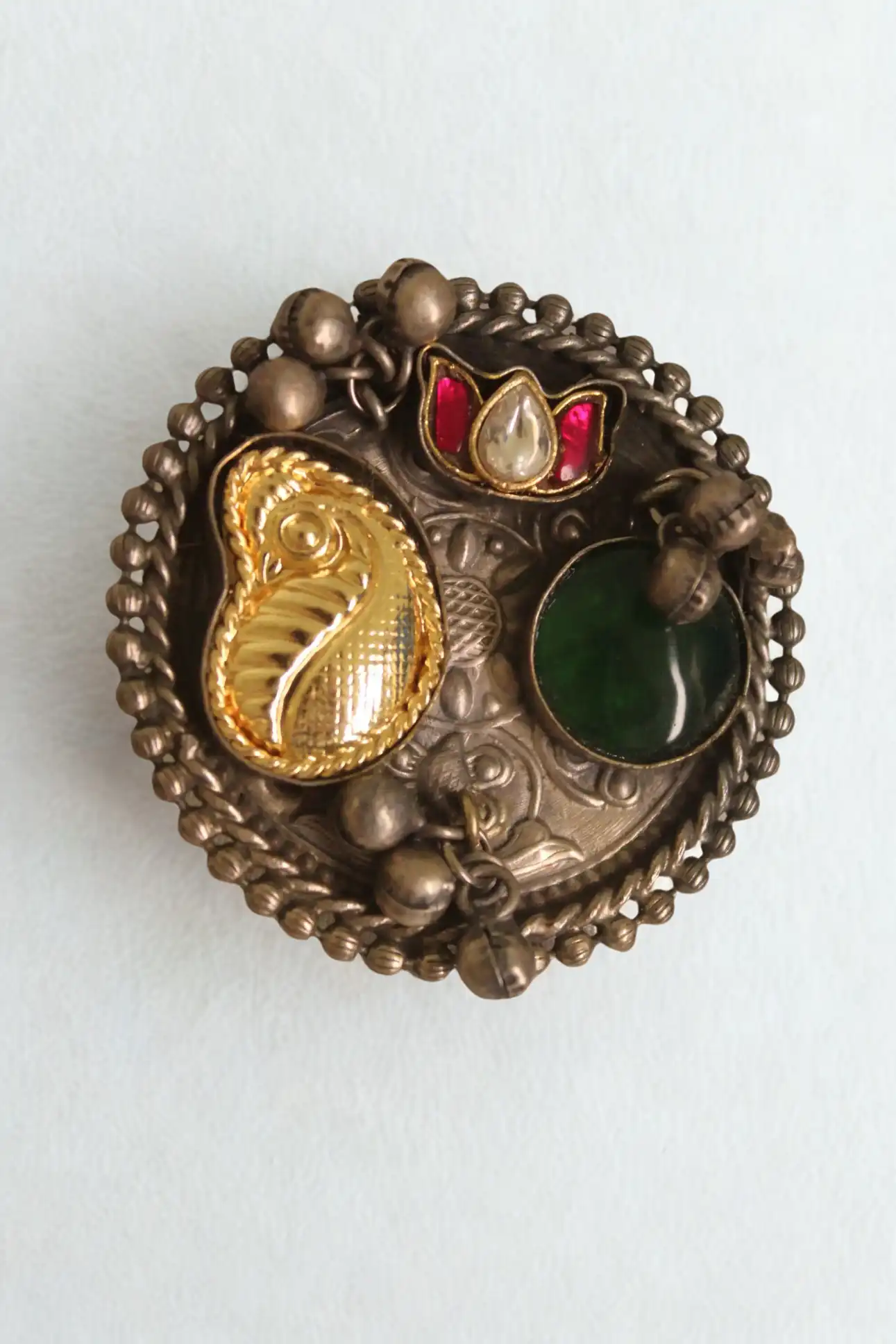Gold and Gemstone Adjustable Ring