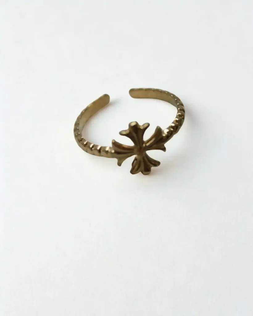 Gold Cross Adjustable Ring
